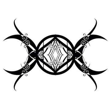 Black lilith symbol vector  tattoo art - moon, tattoo idea, design, art, logo, eps10..