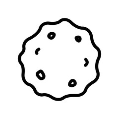 Chocolate Chip Cookie Illustration, Simple Design, Black and White, Sweet Treat