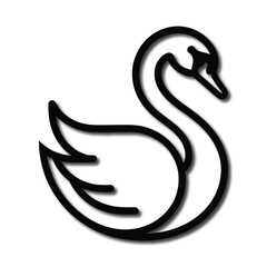 Obraz premium A swan's silhouette as an abstract, minimalist logo icon.