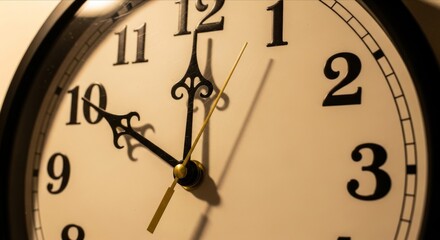 Fototapeta premium Clock Close-up Showing Time with Classic Design and Roman Numerals