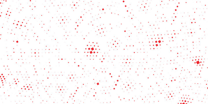 Abstract red scattered square confetti pattern on white background, modern minimal vector texture design for wallpaper, branding, packaging and digital print