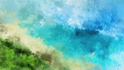 Fototapeta premium Abstract Coastal Impressionist Painting