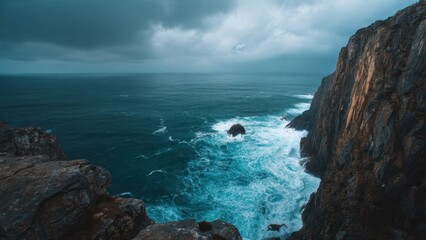 Dramatic coastal cliffs and ocean view