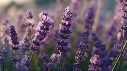 Obraz premium Lavender field in bloom, floral background