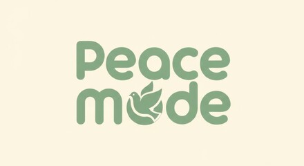 Naklejka premium Peace Mode graphic with dove icon