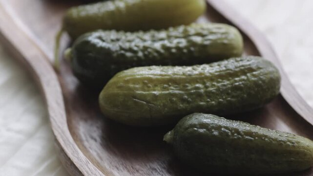 Close-Up of Pickled Cucumbers and Garlic