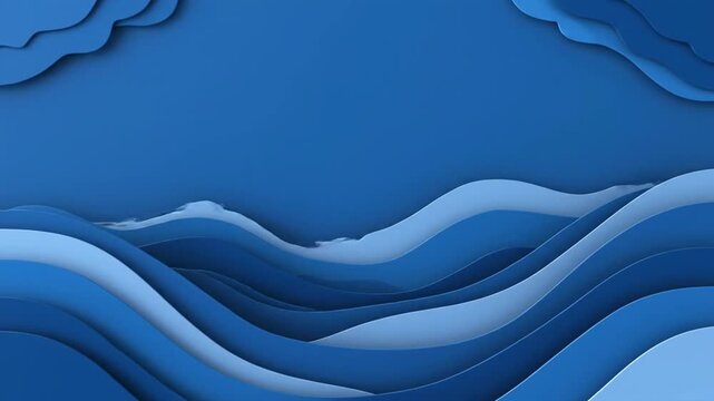 Blue abstract wavy water background with flowing lines and ocean-inspired design