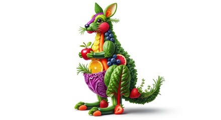 Obraz premium Creative kangaroo made of fruits and vegetables