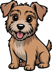 Cute cartoon a illustrator vector Terrier