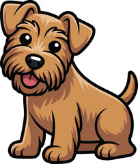 Cute cartoon a illustrator vector Terrier