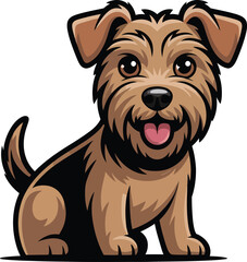 Cute cartoon a illustrator vector Terrier