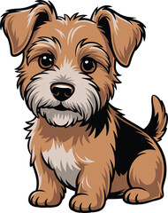Cute cartoon a illustrator vector Terrier