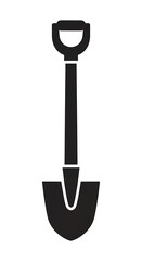 Black shovel icon on white background.