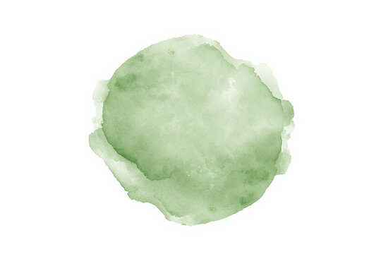 セージグリーンの水彩テクスチャ 落ち着いた緑色の円形背景素材
