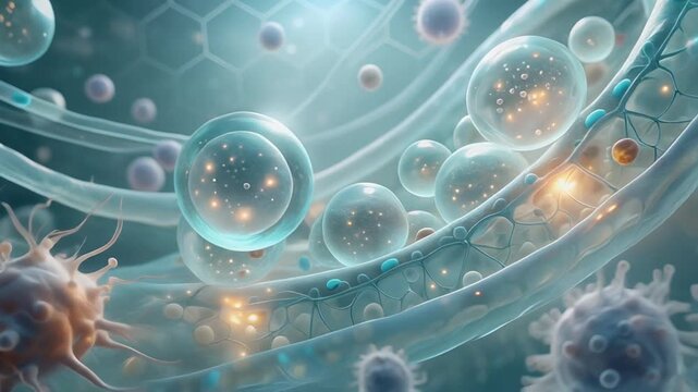 Cinematic visualization of interleukin molecules maintaining immune homeostasis in a cellular environment