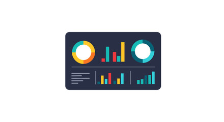 Obraz premium Minimal Dashboard Concept – Flat Vector Close-Up of Abstract Performance Panel, Bold Geometric Style