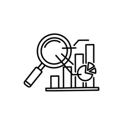 Fototapeta premium Business Data Analysis with Magnifying Glass and Graphs for Strategic Insights