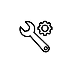 Clean Tool and Gear Icon Representing Maintenance and Repair Concepts