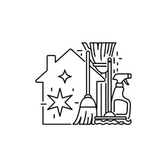 Obraz premium Cleaning Supplies and Household Equipment for Home Maintenance