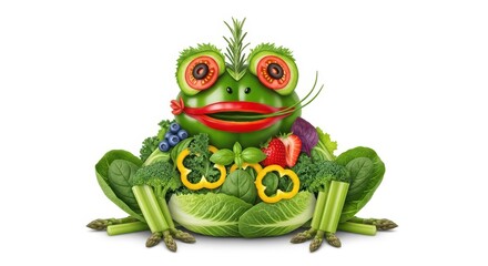 Fototapeta premium Vegetable Frog: Healthy Eating Concept, Food Art