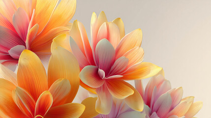 Fototapeta premium abstract orange and pink flowers on soft background