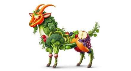 Fototapeta premium Vegetable Goat: Healthy Eating Art