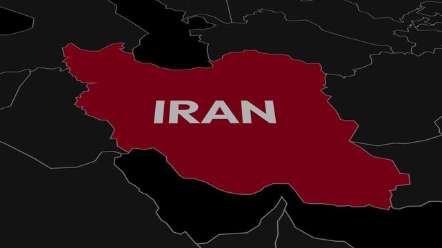 Political map of Iran showing geographical boundaries and neighboring countries in the Middle East for educational use