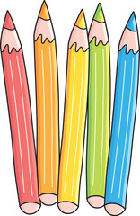 Colored pencils set illustration isolated vector © ghrzuzudu