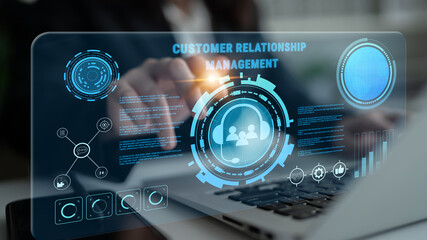 Customer Relationship Management (CRM) system for business. A platform to manage customer interactions, support services, and improve satisfaction. Motif