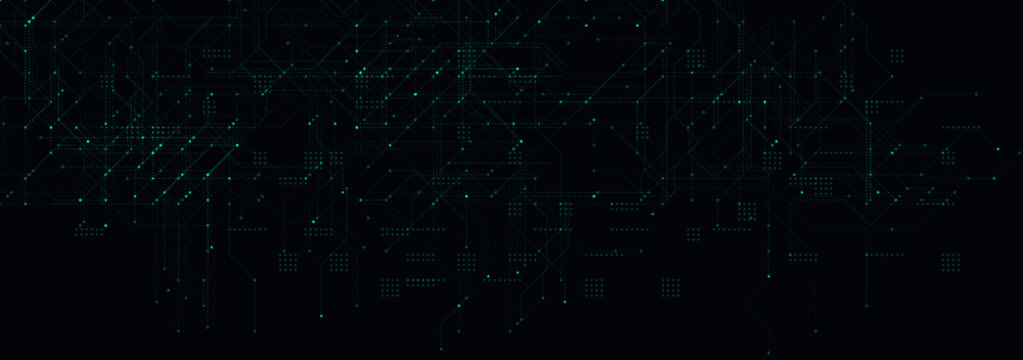 Cyber Network Data Technology Digital Security Blockchain Ai Cloud Encryption Nodes Circuit Matrix Global Internet Background Vector Illustration