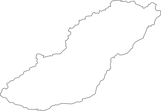 San Crist&oacute;bal Island Map Shape Stroke Outline of Galapagos in Ecuador South America Editable Transparent Background Vector
