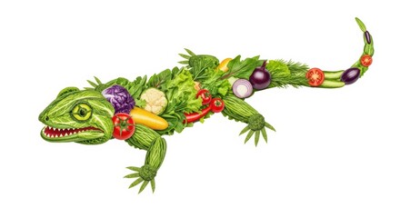 Obraz premium Vegetable Lizard Art: Creative Food Design