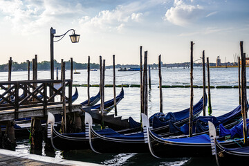 View of the gondolas of beautiful Venice (Italy) © McoBra89