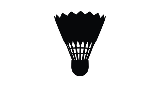 A striking black silhouette of a badminton shuttlecock silhouette