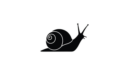 A striking black snail graphic design minimalist illustration silhouette © RASHIDA