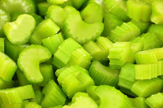 Chopped celery as background