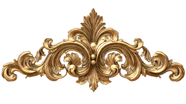 Elegant gold ornate decorative molding with floral and scroll designs