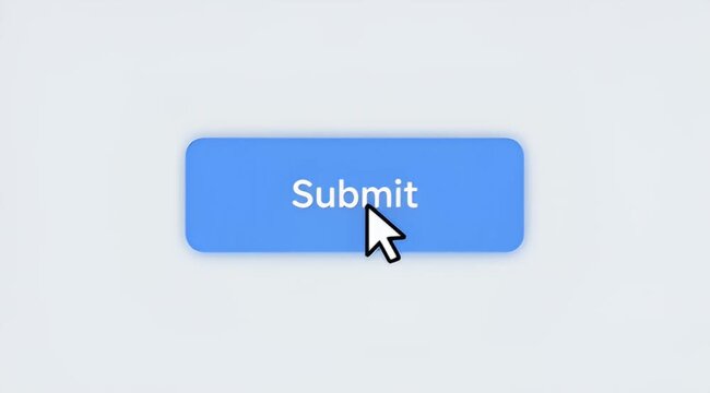 The submit button with a hand cursor indicates a call to action