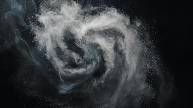 Cinematic smoke and dust overlay creating a mysterious atmosphere