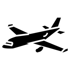 airplane silhouette vector illustration glyph icon