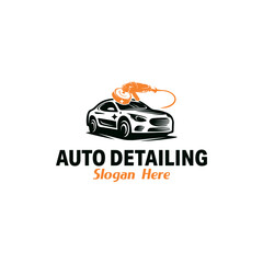 Auto Detailing Car Logo Design  Emblem  Creative symbol Vector