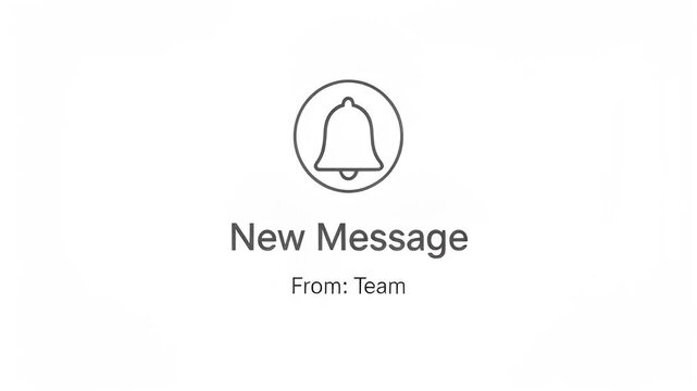 New message notification with a bell icon indicating a communication alert