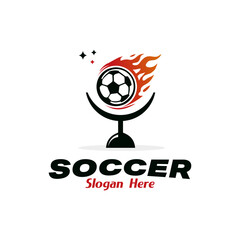 Soccer sport Logo Design  Emblem  Creative symbol Vector