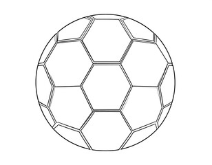 Obraz premium A black and white line drawing of a soccer ball