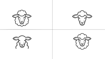 Minimalist Sheep Head Vector Logo Icons Set © deart_logo