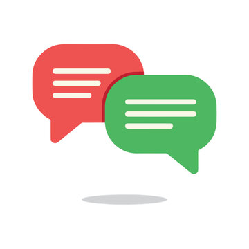 Chat Message Bubbles Flat Icon Illustration.
