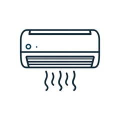A simple line drawing of an air conditioning unit