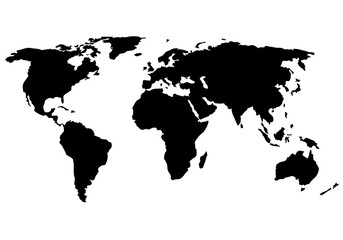 Obraz premium World map. Globe similar worldmap icon. Travel worldwide, map silhouette backdrop