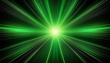 Obraz premium a vibrant green light burst radiating from the center against a black background
