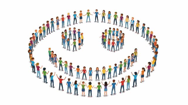 Diverse People Forming Circles Together United.